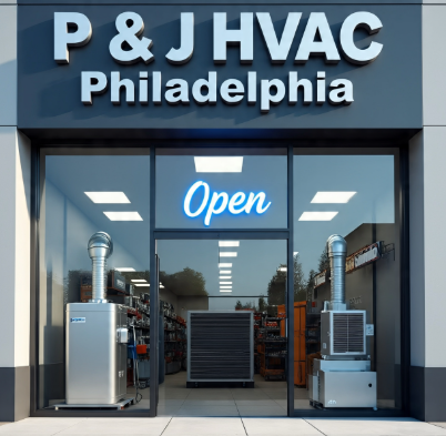 Philadelphia rowhome street where P and J HVAC provides heating and cooling service